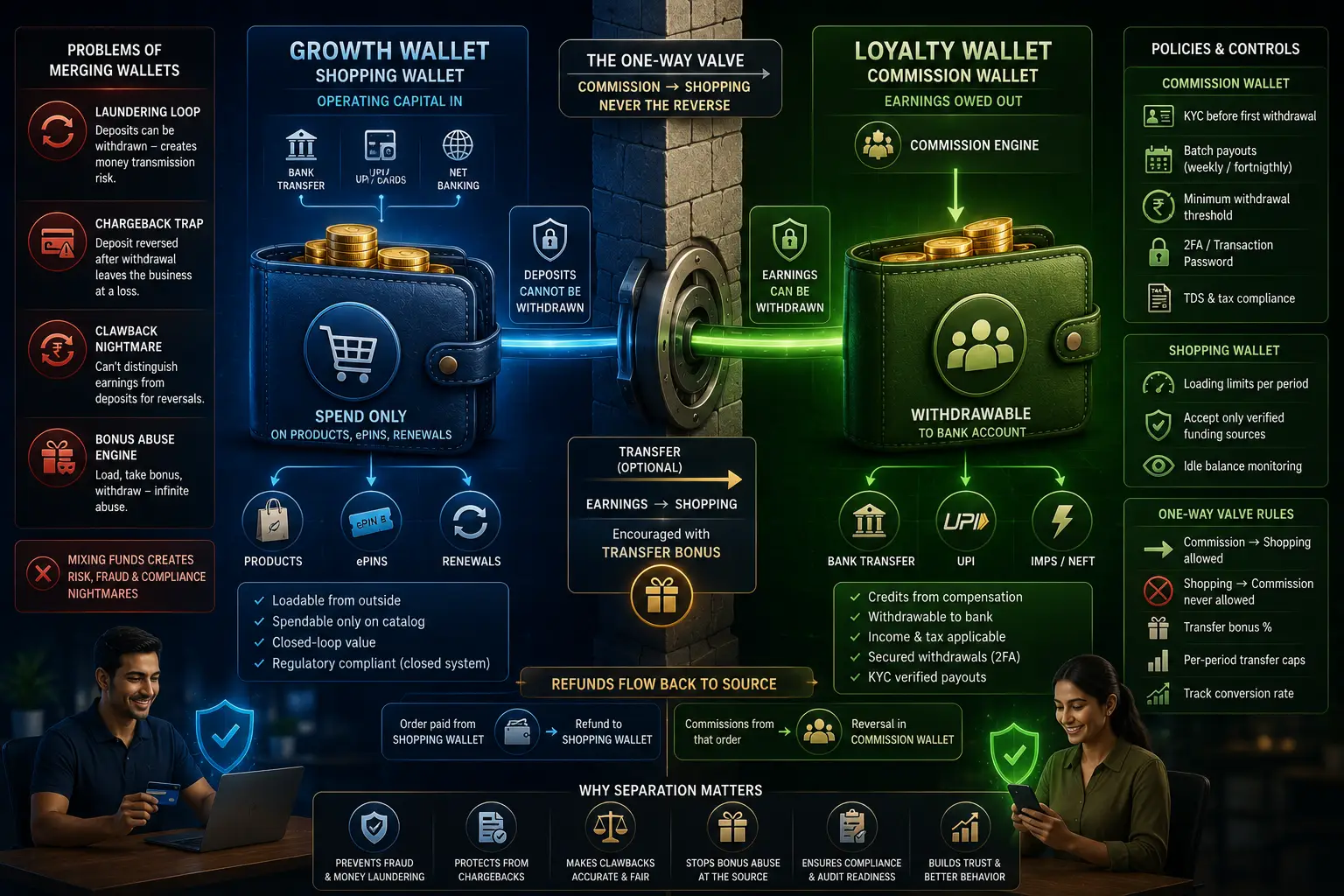 One Faces the Bank, One Faces the Catalogue: Getting the Commission–Shopping Wallet Boundary Right